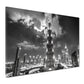 Wandbild Kunstwerk Städte Dubai Architektur Burj Khalifa Hochhäuser Licht Spiegelung