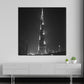 Wandbild Kunstwerk Städte Dubai Hochhaus Burj Khalifa Licht schwarz weiß