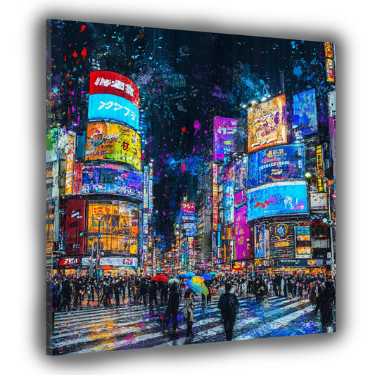 Wandbild Kunstwerk Städte New York Pop Art Menschenmenge Farbenpracht modern