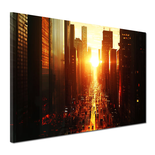 Wandbild Kunstwerk Städte New York Sonnenuntergang Architektur modern