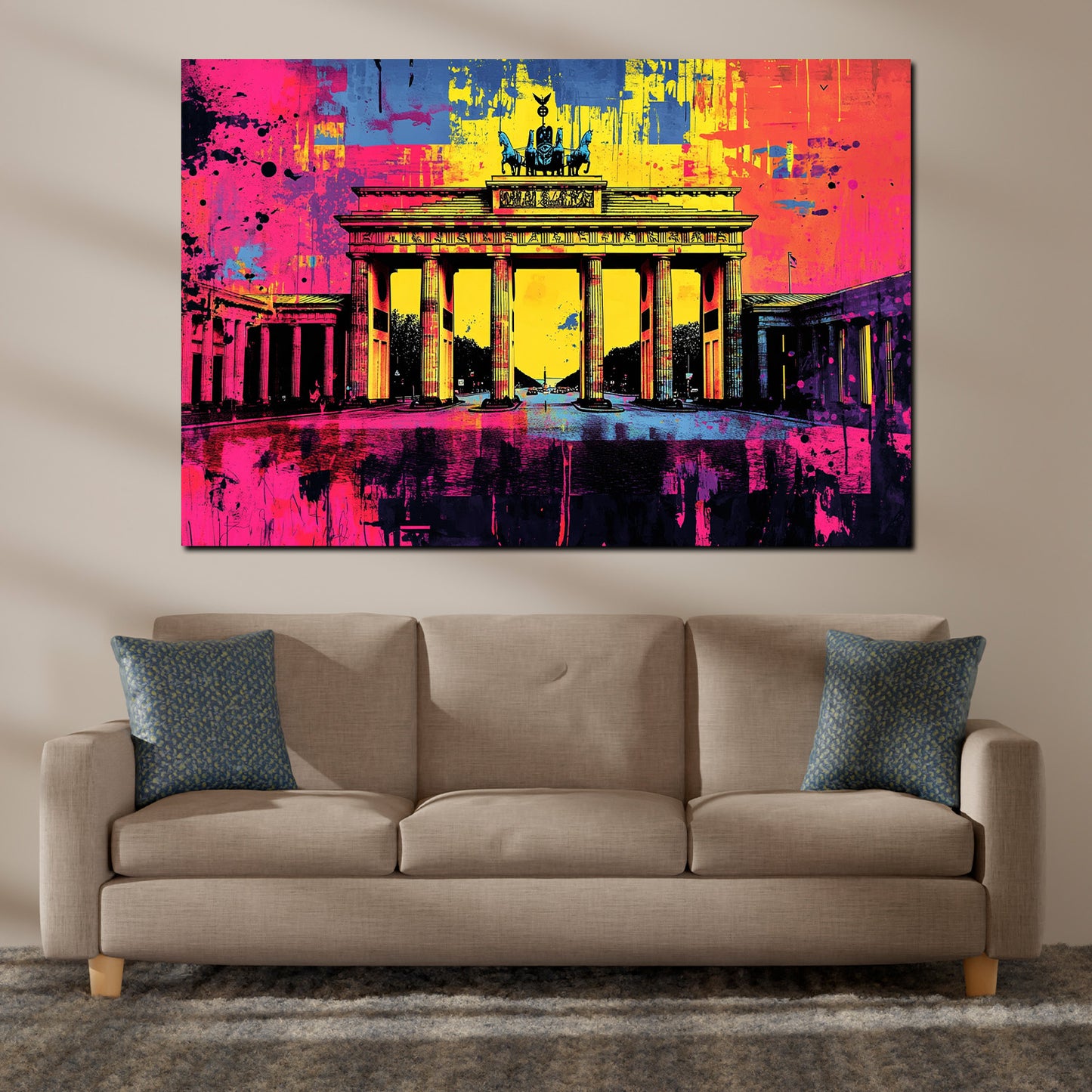 Wandbild Kunstwerk Städte Pop Art Berlin Brandenburger Tor