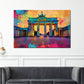 Wandbild Kunstwerk Städte Pop Art Berlin Brandenburger Tor Sonnenuntergang