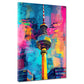 Wandbild Kunstwerk Städte Pop Art Berlin Fernsehturm Farbe Architektur