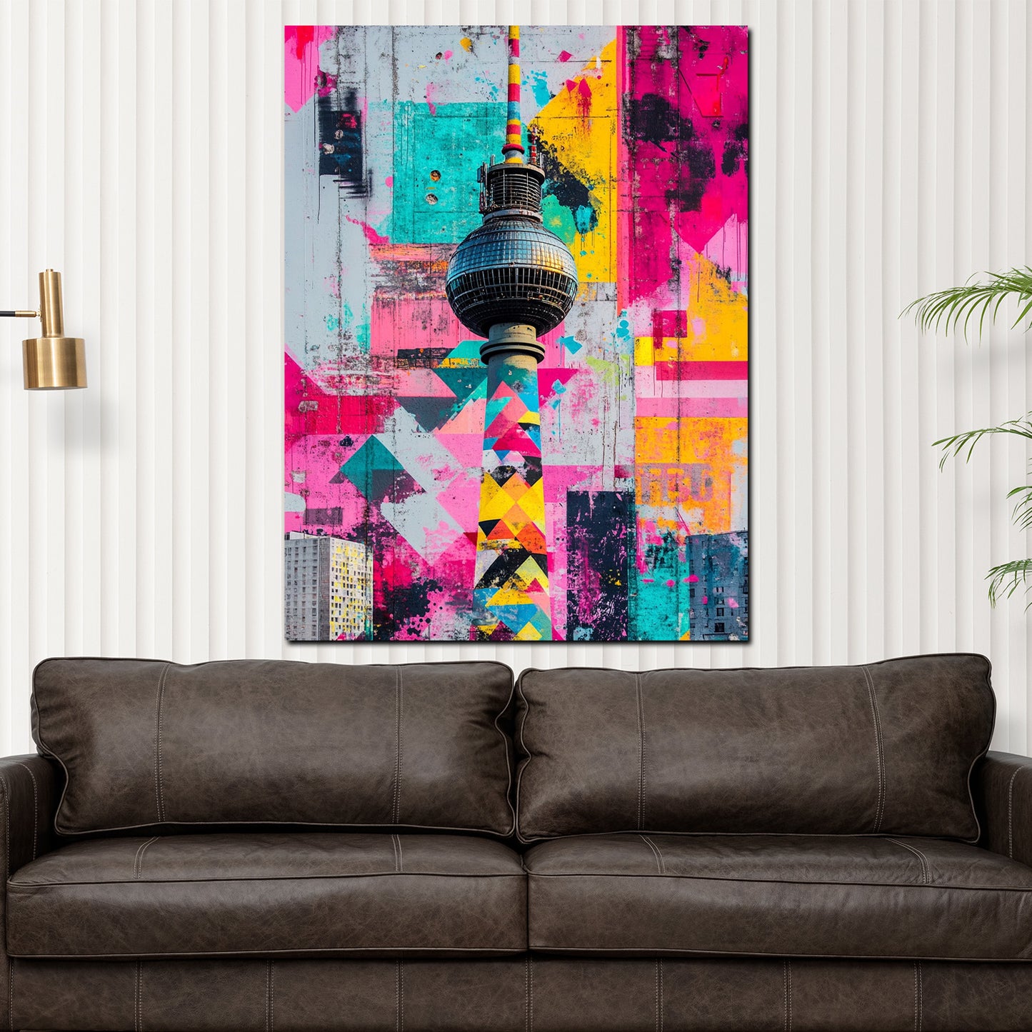 Wandbild Kunstwerk Städte Pop Art Berlin Fernsehturm Farbe Stadtmotiv