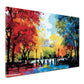 Wandbild Kunstwerk Städte USA Pop Art Park Szene Menschen Natur Farbenspiel Herbst