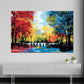Wandbild Kunstwerk Städte USA Pop Art Park Szene Menschen Natur Farbenspiel Herbst
