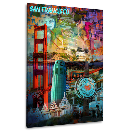 Wandbild Kunstwerk Städte San Francisco USA Sehenswürdigkeiten Küste