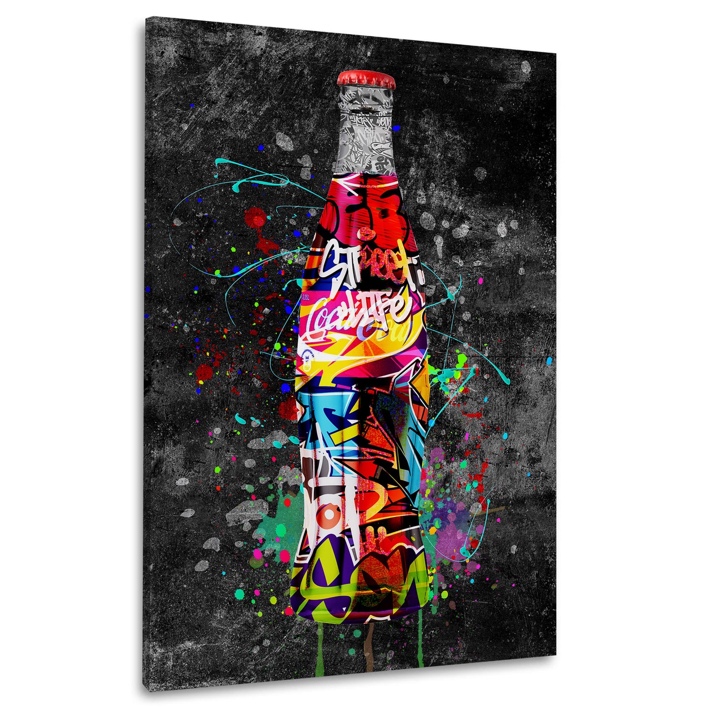 Wandbild Kunstwerk Street Art Cola Flasche Graffiti Style