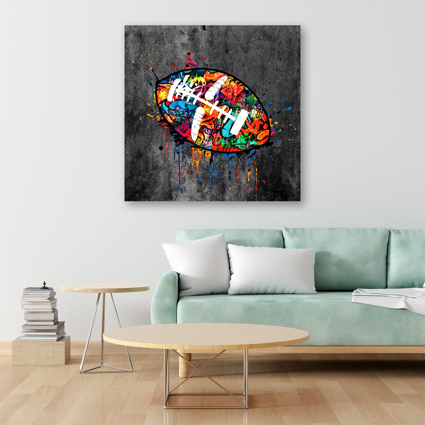 Street Art Football, Sport Wandbild Kunstwerk