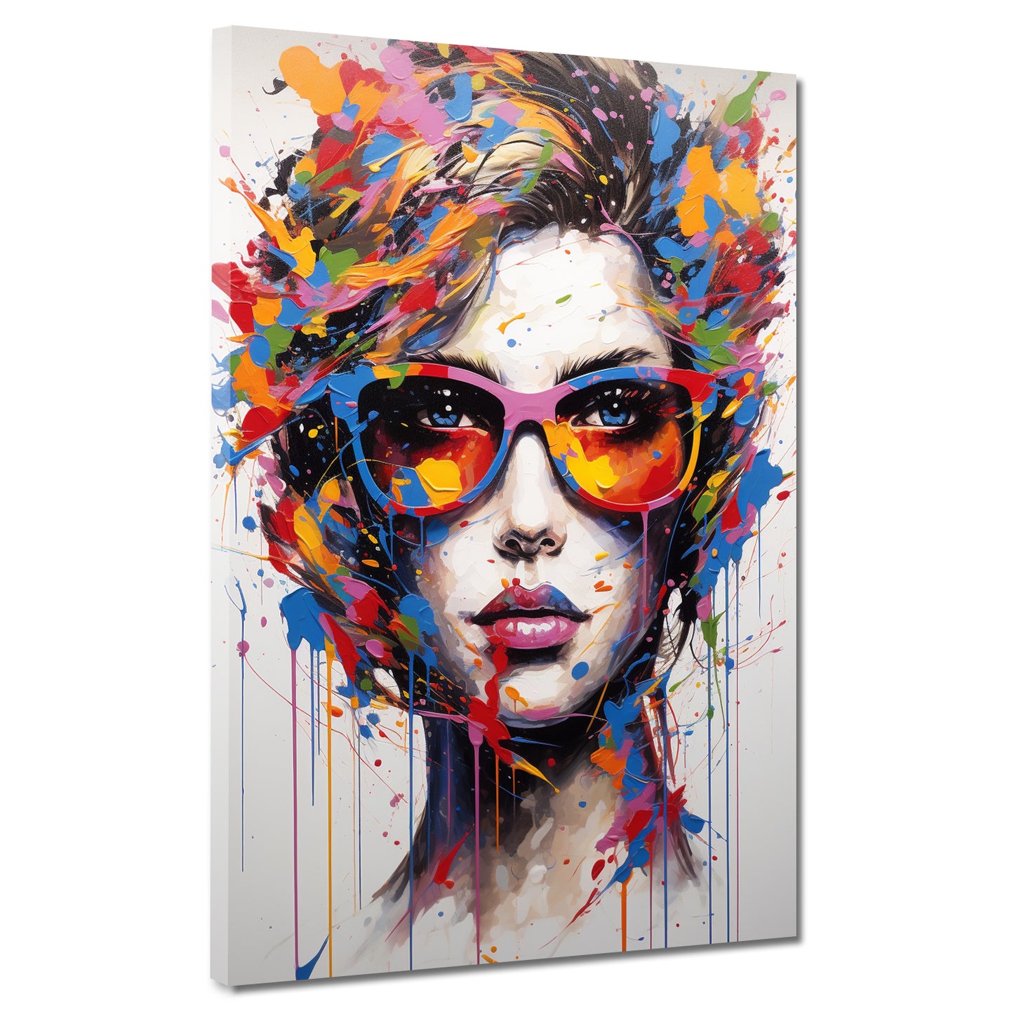 Street Art Gesicht Frau Pop Art Wandbild Kunstwerk