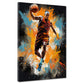Street Art Mann mit Basketball Painting Style Wandbild Kunstwerk