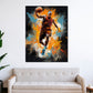 Street Art Mann mit Basketball Painting Style Wandbild Kunstwerk
