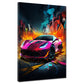 Wandbild Kunstwerk Street Art Pinker Sportwagen