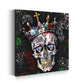 Wandbild Kunstwerk Street Art Schädel mit Krone Graffiti düster rebellisch