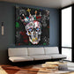Wandbild Kunstwerk Street Art Schädel mit Krone Graffiti düster rebellisch