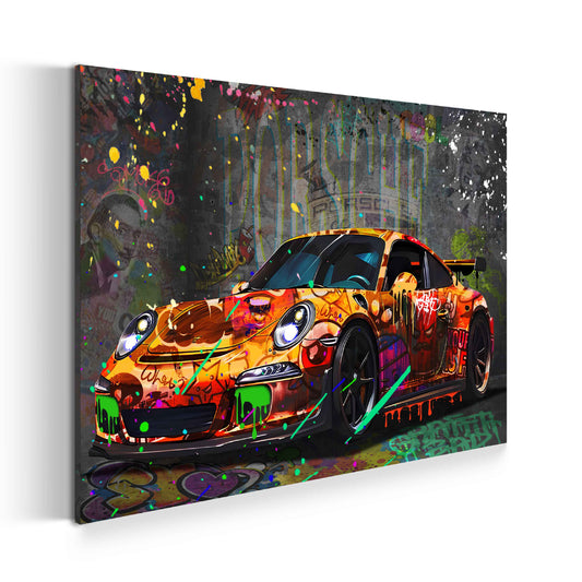 Wandbild Kunstwerk Auto Street Art Sportwagen Power Graffiti urban