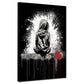 Street Art abstrakt Mädchen sitzend Black Style Wandbild Kunstwerk