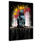 Street Art abstrakt Mädchen sitzend Splash Wandbild Kunstwerk