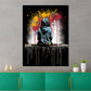 Street Art abstrakt Mädchen sitzend Splash Wandbild Kunstwerk