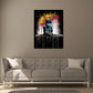 Street Art abstrakt Mädchen sitzend Splash Wandbild Kunstwerk