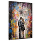 Street Art verliebtes Paar Colour Splash Wandbild Kunstwerk