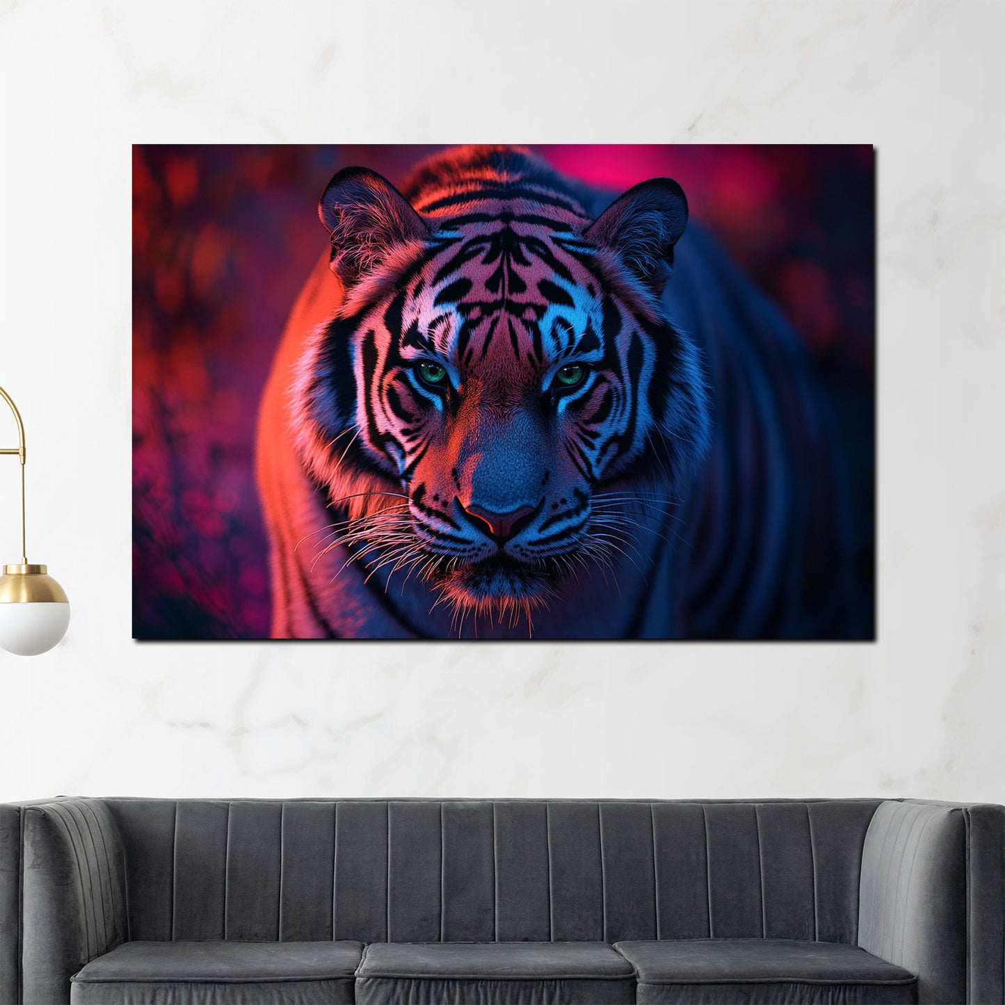 Wandbild Kunstwerk Tigerporträt ausdrucksstark und kraftvoll
