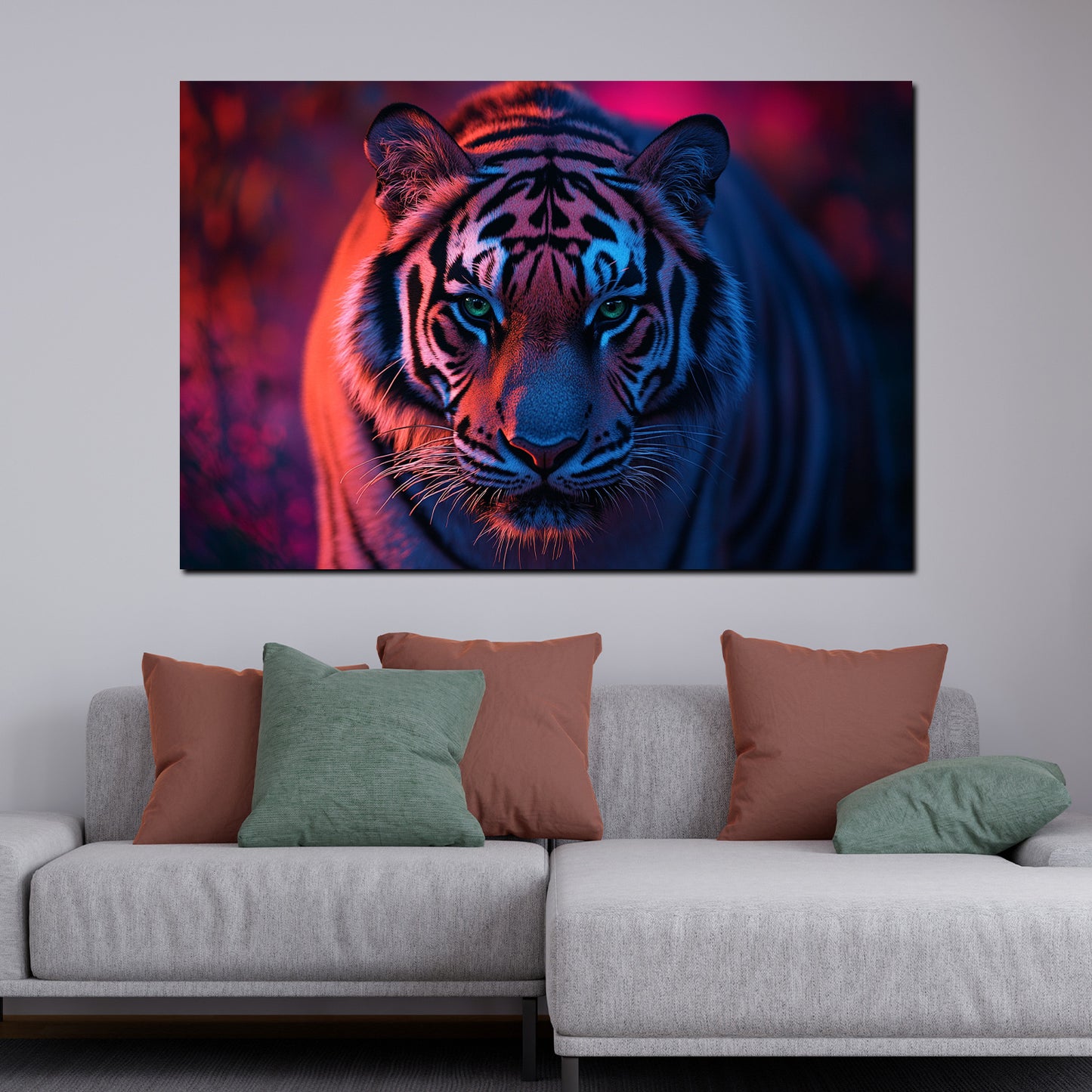 Wandbild Kunstwerk Tigerporträt ausdrucksstark und kraftvoll