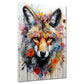 Wolf Pop Art abstrakt mit Blumen Wandbild Kunstwerk