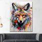 Wolf Pop Art abstrakt mit Blumen Wandbild Kunstwerk