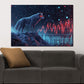 Wandbild Kunstwerk Wolf mit Aktienchart Börse futuristisch