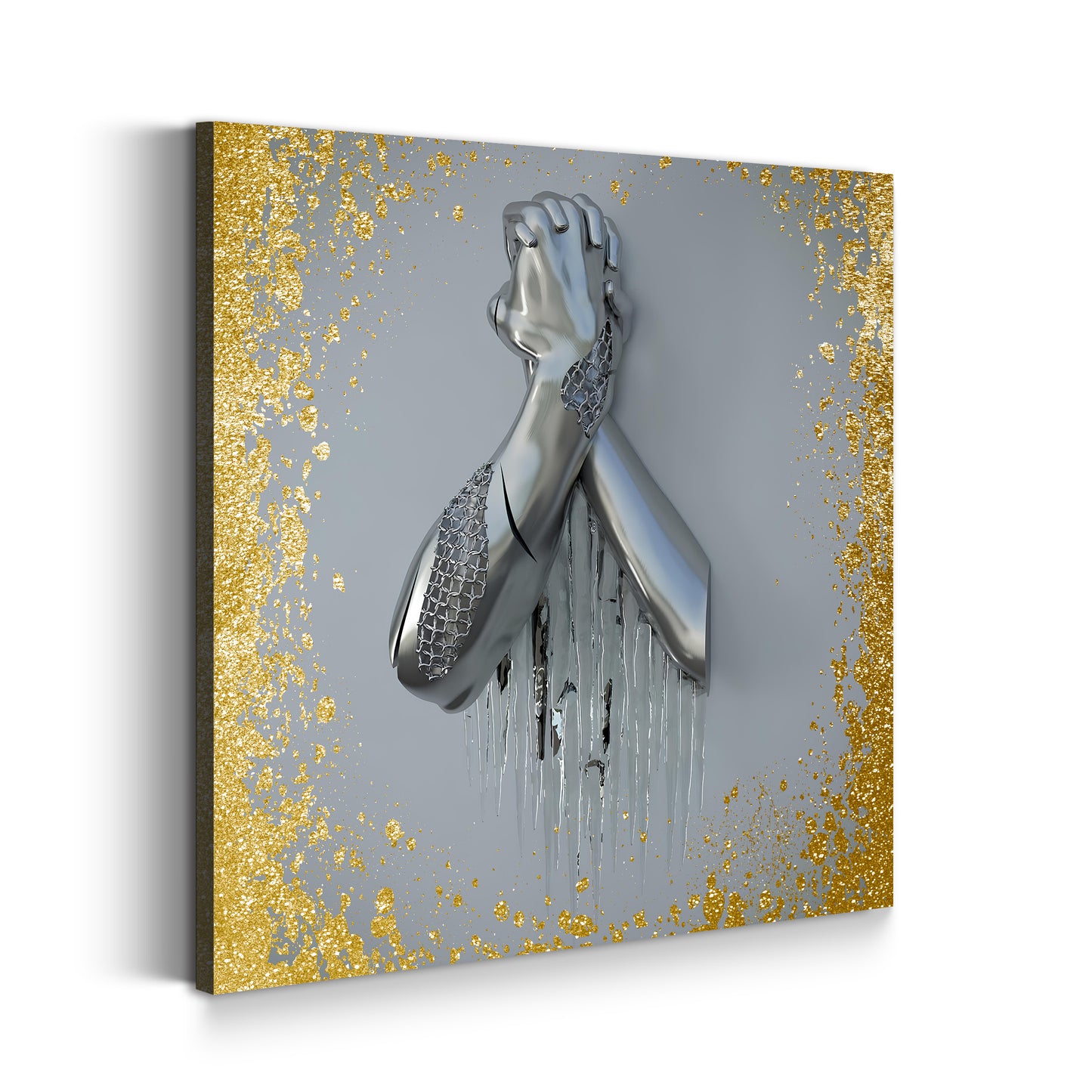 Abstrakt Metallfigur Arme Metallic Wandkunst Körper Gold Style Wandbild Kunstwerk