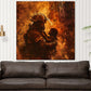 Wandbild Kunstwerk abstrakt Beautiful Job Feuerwehrmann rettet Kind