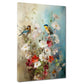 abstrakt Blumen mit Vögel Wandbild Kunstwerk