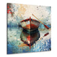Abstrakt Boot im Wasser Spiegelung Wandbild Kunstwerk