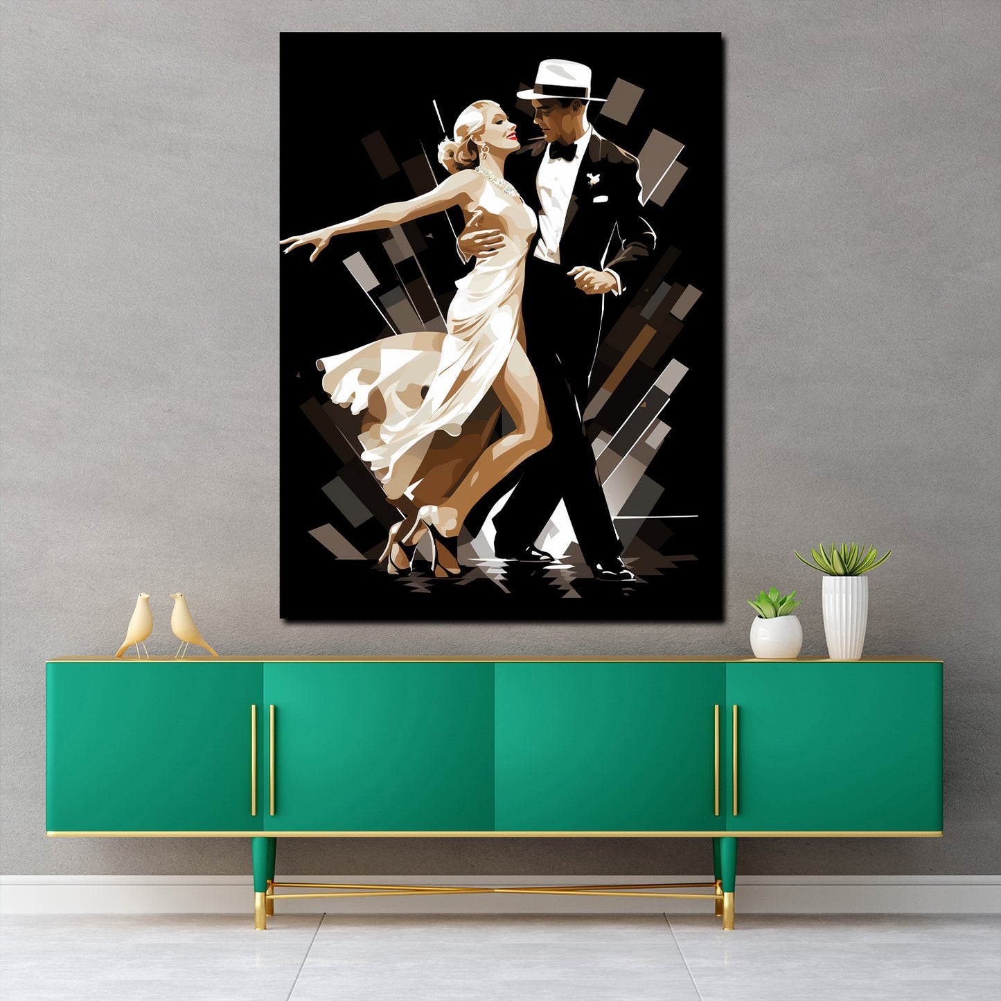 Abstrakt Dance tanzendes Paar Wandbild Kunstwerk
