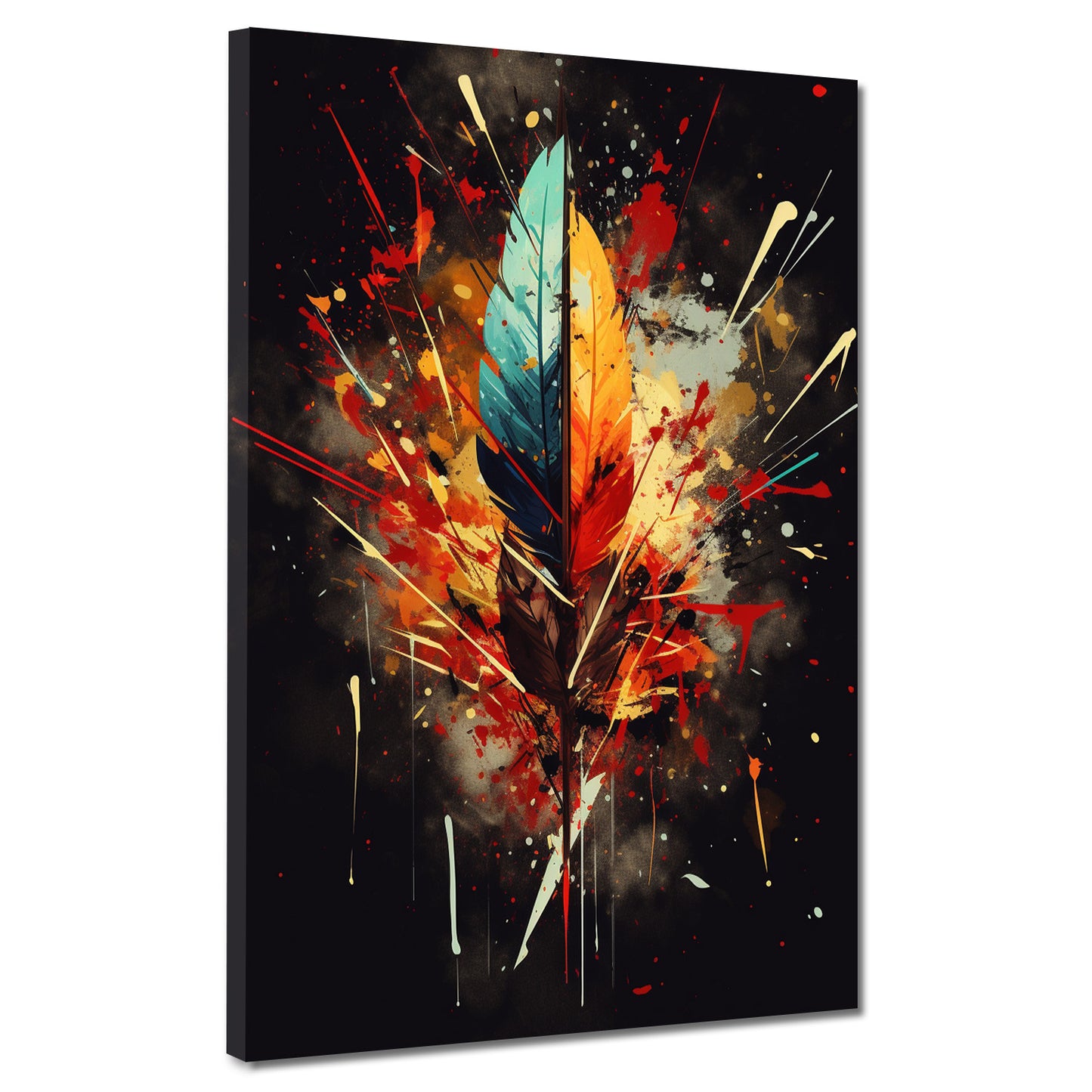 Abstrakt Feder Splatter Style Wandbild Kunstwerk