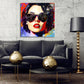 Wandbild Kunstwerk abstrakt Frauen Portrait mit Sonnenbrille Pop Art