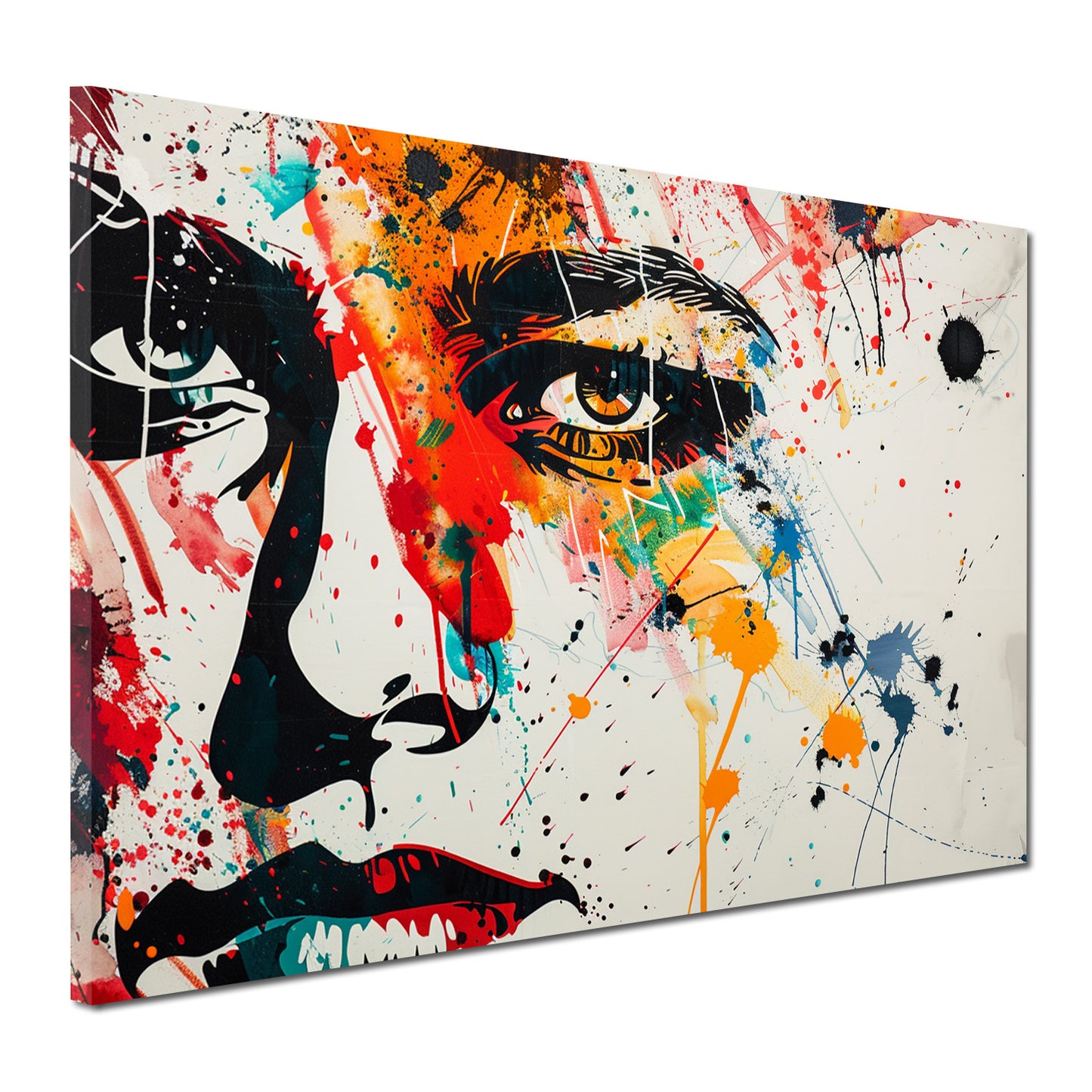 Abstrakt Gesicht Pop Art Splash Wandbild Kunstwerk