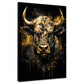 Wandbild Kunstwerk abstrakt Goldener Bulle Black Style