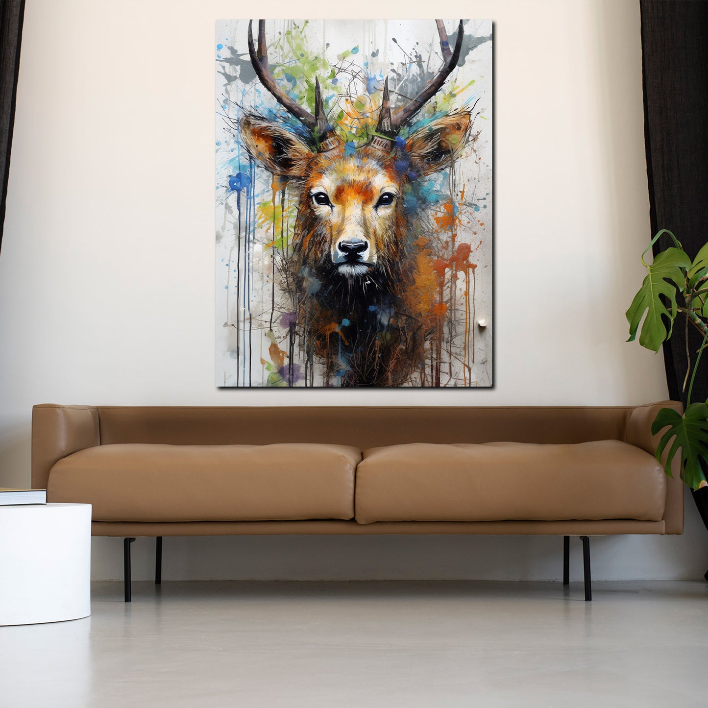 Abstrakt Hirsch Pop Art Wandbild Kunstwerk