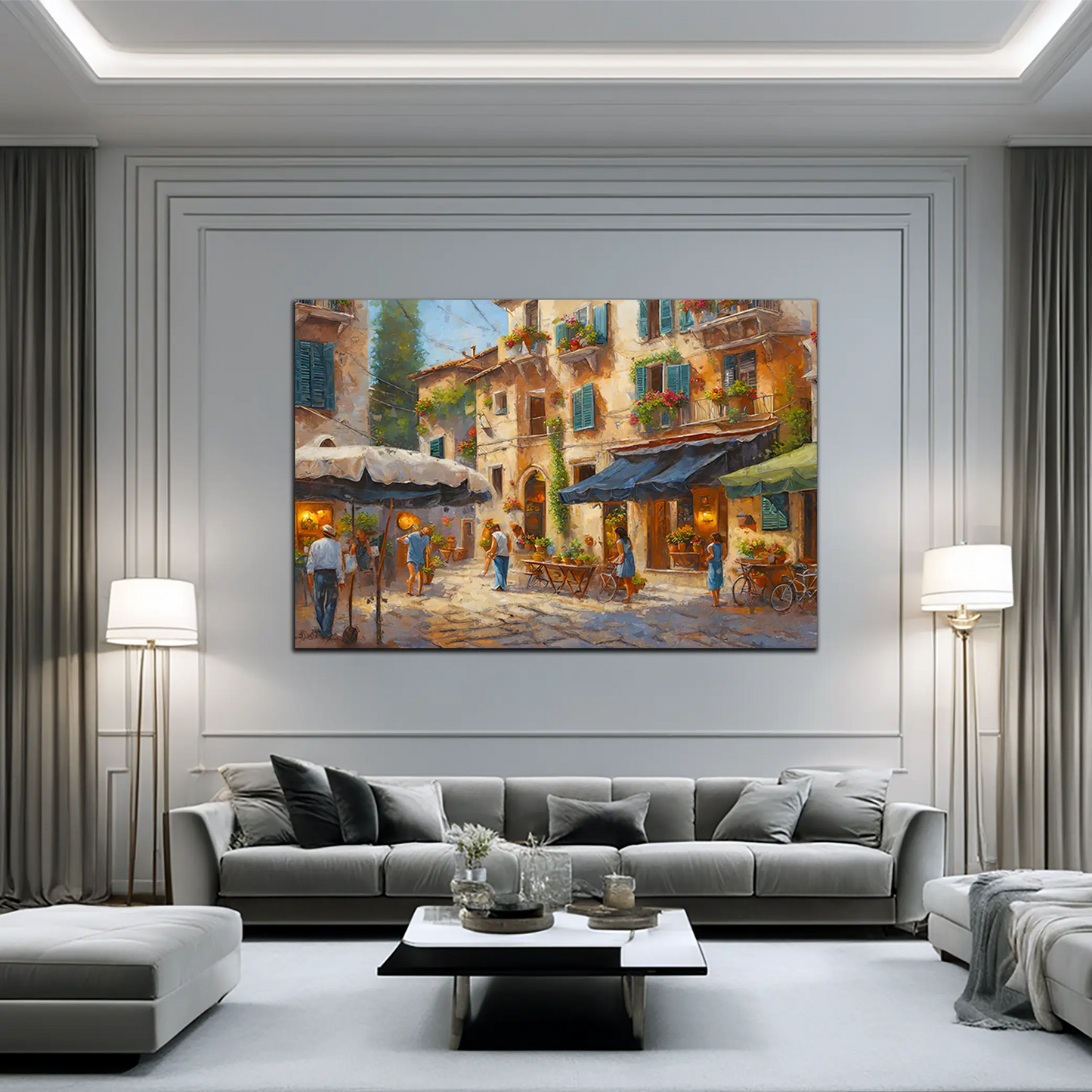 Abstrakt Italien Dorf Altstadt Wandbild Kunstwerk