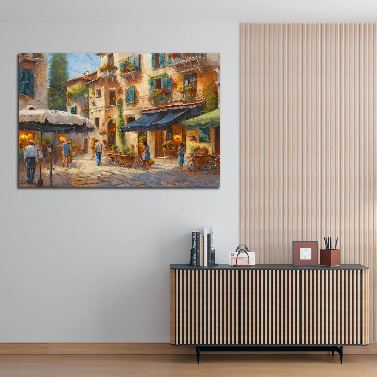 Abstrakt Italien Dorf Altstadt Wandbild Kunstwerk