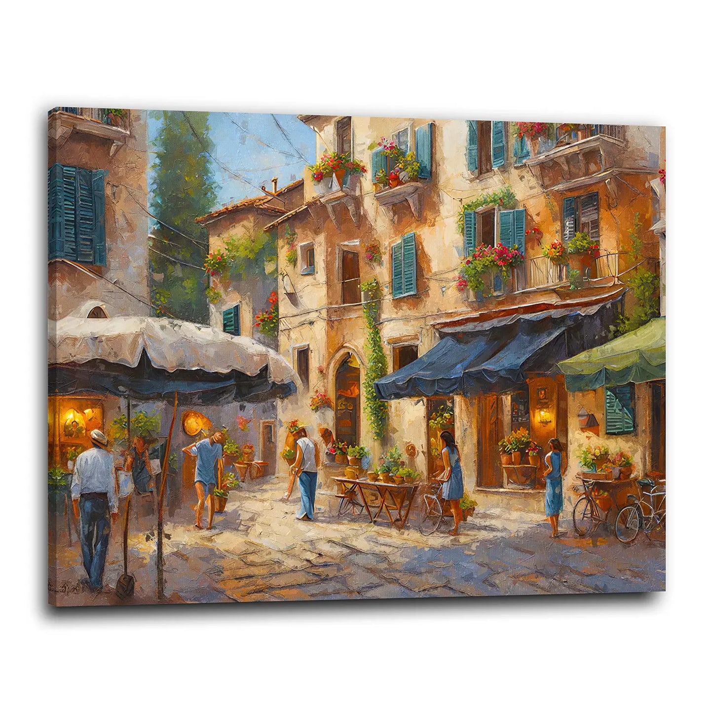 Abstrakt Italien Dorf Altstadt Wandbild Kunstwerk