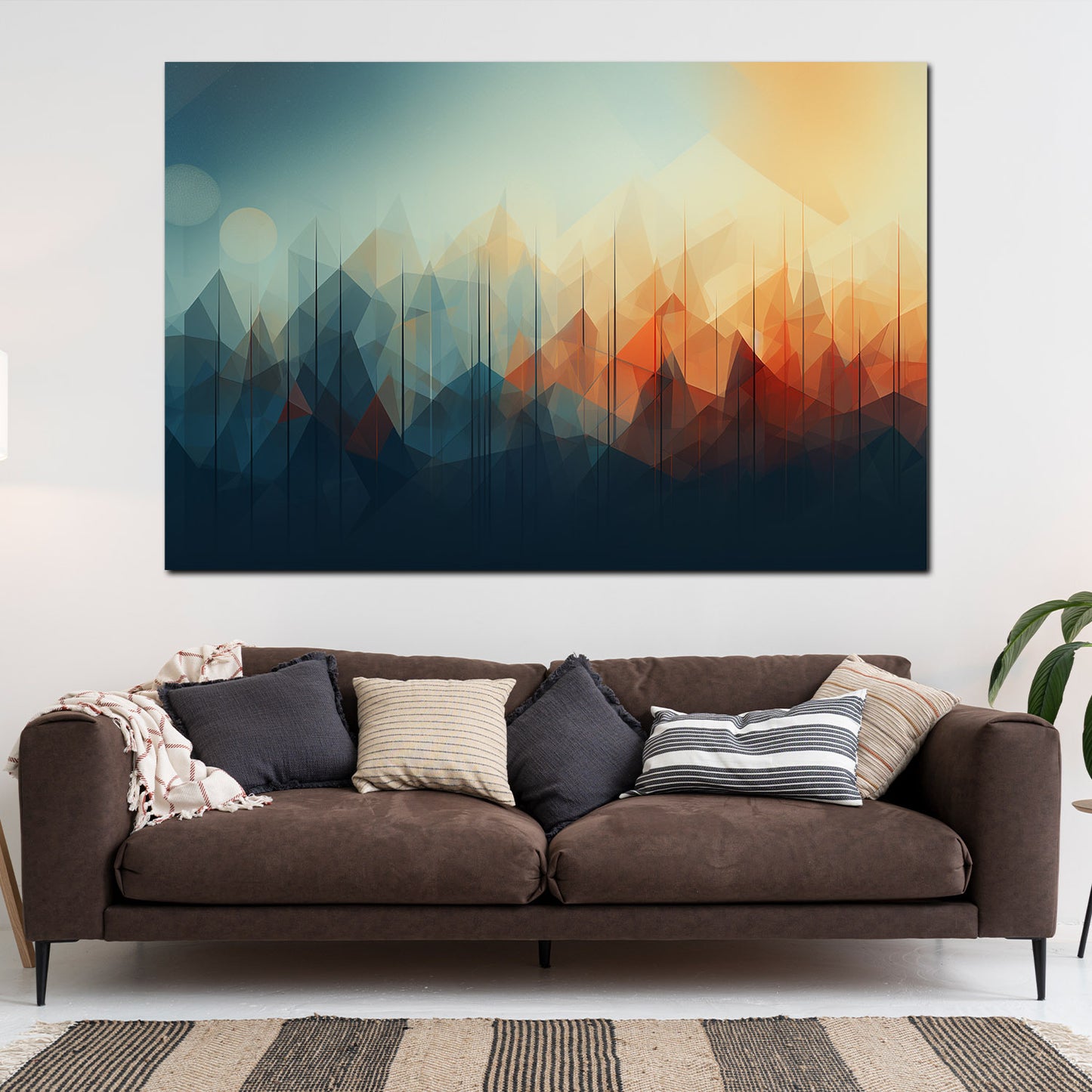 Abstrakt Mountain Lines Wandbild Kunstwerk