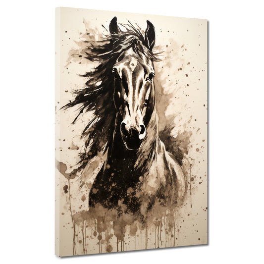 Wandbild Kunstwerk abstrakt Pferd Retro Style