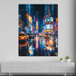 Wandbild Kunstwerk Städte Lichter und Taxis in New York Regen