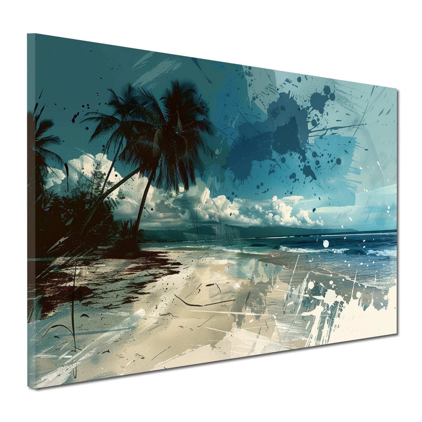 Abstrakt Strand Palm Beach Wandbild Kunstwerk