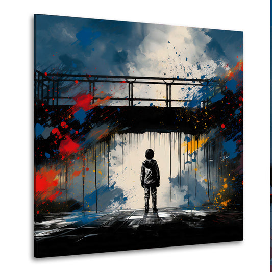 Abstrakt Street Art Bridge Wandbild Kunstwerk