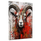 Wandbild Kunstwerk abstrakt Ziege Red Splash