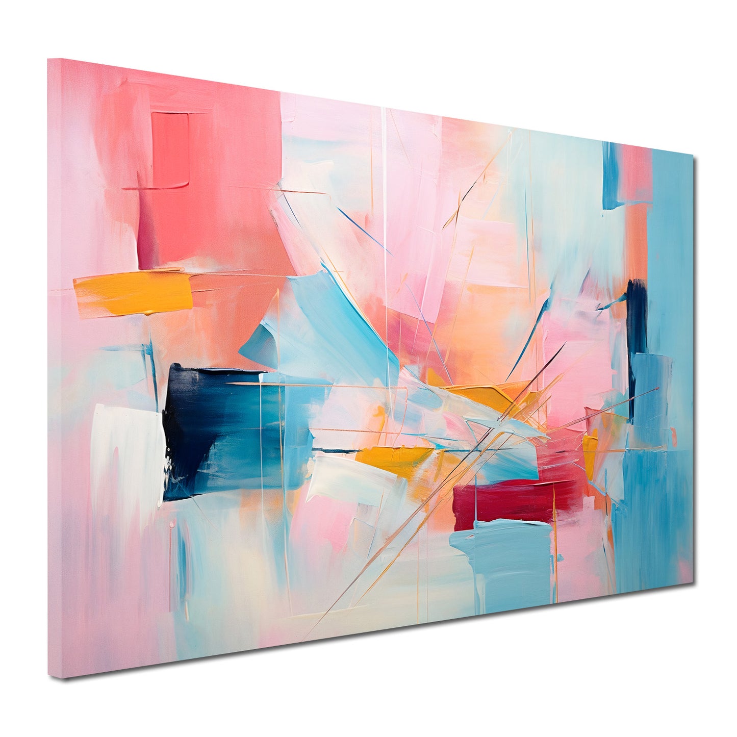 Abstrakt blau rosa Wandbild Kunstwerk